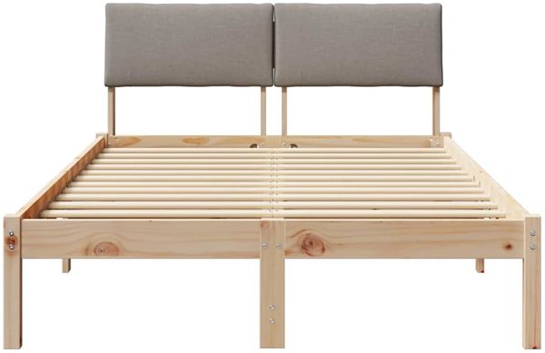 vidaXL Bettgestell Braun und Taupe 120 x 190 cm Massivholz Kiefer 878557 Bild 5