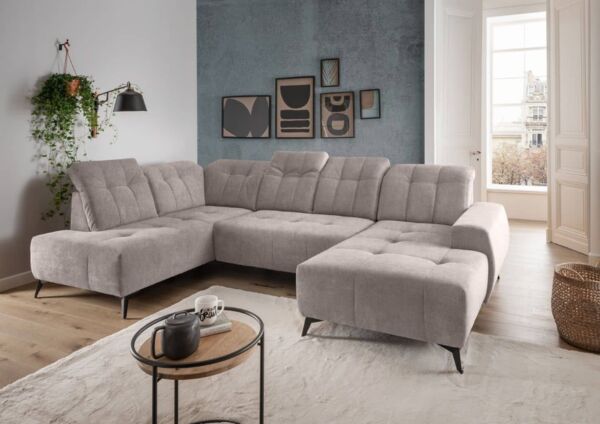 U-Form Wohnlandschaft Sano mit Elektrofunktion von Benformato | Mango