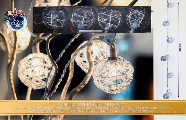 Mini Kugel-Lichterkette Weihnachtsdekoration Partydekoration Kugellichterkette