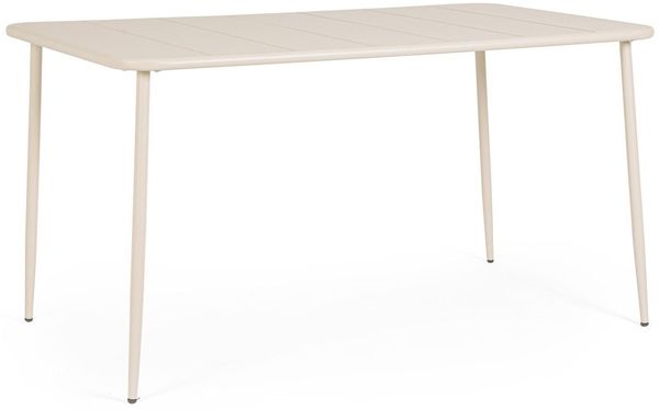Gartenesstisch Rayau aus Metall, klassisch rechteckig, champagnerfarben, 140x80 cm, für 4–6 Personen