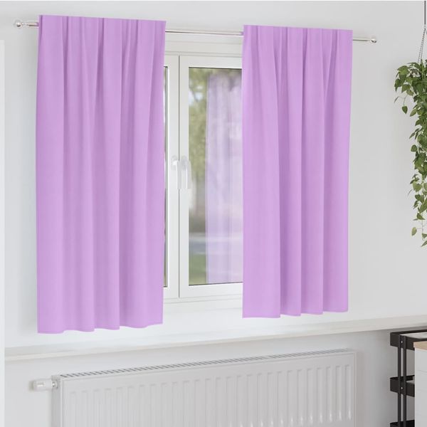 vidaXL Verdunkelungs-Vorhänge mit Ringen 2 pcs Lila 175 x 140 cm 4107489