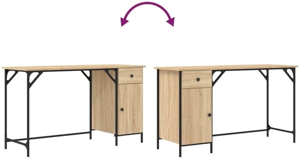 vidaXL Computertisch Sonoma-Eiche 131x48x75 cm Holzwerkstoff 836219 Bild 9