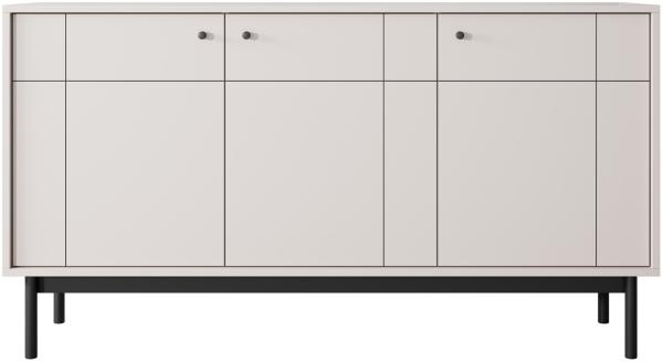 Selsey 'Japandies' Sideboard 3-türig, greige, ca. 84 x 153 x 39 cm