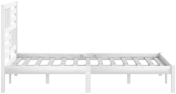 vidaXL Massivholzbett Weiß Kiefer 140x190 cm [3101004] Bild 5
