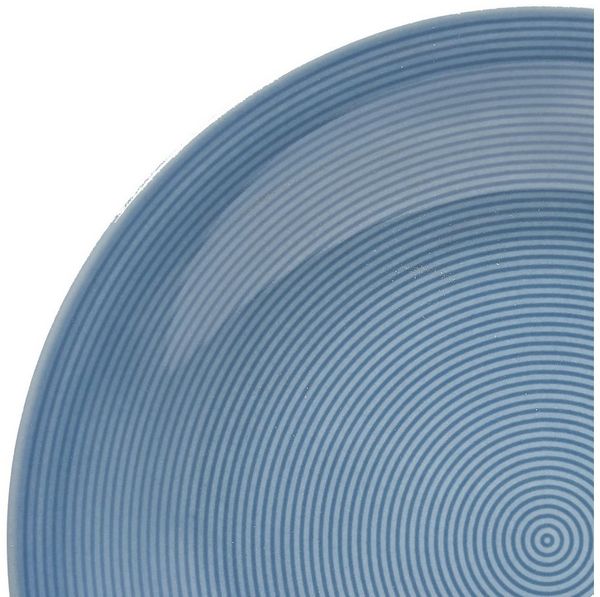 van Well Speiseteller Teller Set, Jive, flacher Teller 25 cm, 6 Stück, (6 St), dezentes Spiraldekor, spülmaschinen-und mikrowellengeeignet