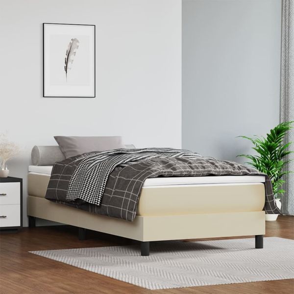 vidaXL Taschenfederkernmatratze Mittel Creme 80x200x20 cm Kunstleder 347684