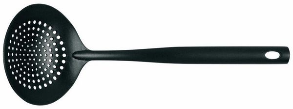 Brabantia Küchenhelfer Basic, Abschöpfer/Schaumlöffel, Kelle in Schwarz, 365102