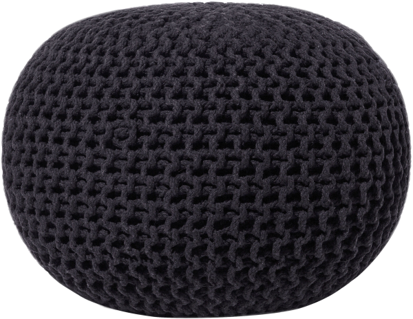 Pouf schwarz ⌀ 50 cm CONRAD