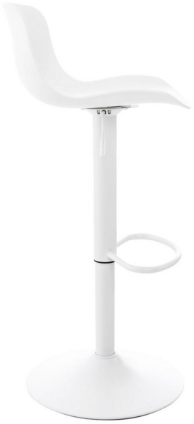 TPFLiving Barhocker Almeria mit bequemer Rückenlehne und angenehmer Fußstütze (Set, 2 St, Barstuhl Hocker für Theke & Küche - höhenverstellbar und drehbar), Gestell Metall weiß - Sitzfläche: Kunststoff Weiß Bild 2