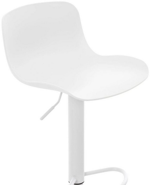 TPFLiving Barhocker Almeria mit bequemer Rückenlehne und angenehmer Fußstütze (Set, 2 St, Barstuhl Hocker für Theke & Küche - höhenverstellbar und drehbar), Gestell Metall weiß - Sitzfläche: Kunststoff Weiß Bild 3