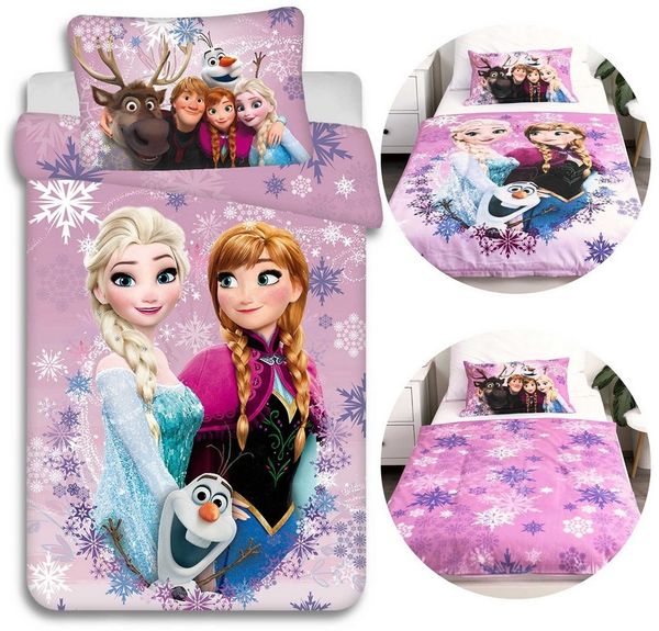 Frozen Kinderbettwäsche Frozen DISNEY Baumwollbettwäsche mit Reißverschluss, für Kinderbetten