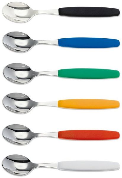 GIESSER Bestecklöffel Besteck Gabel, Teelöffel, Löffel, Kuchengabel (6 Stück), schönes Design, langlebig, kombinierbar, spülmaschinenfest
