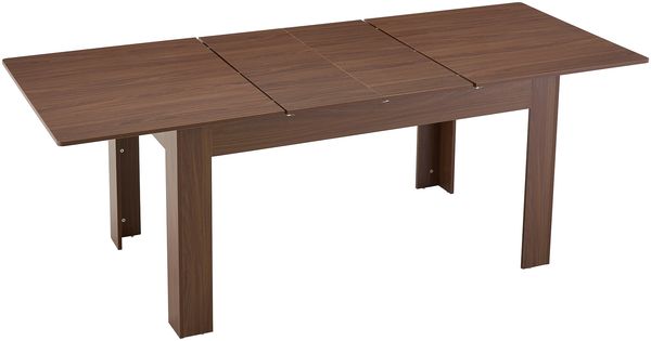 Ausziehbarer Esstisch in Walnussoptik aus MDF, rechteckig, kratzfest und pflegeleicht Bild 6