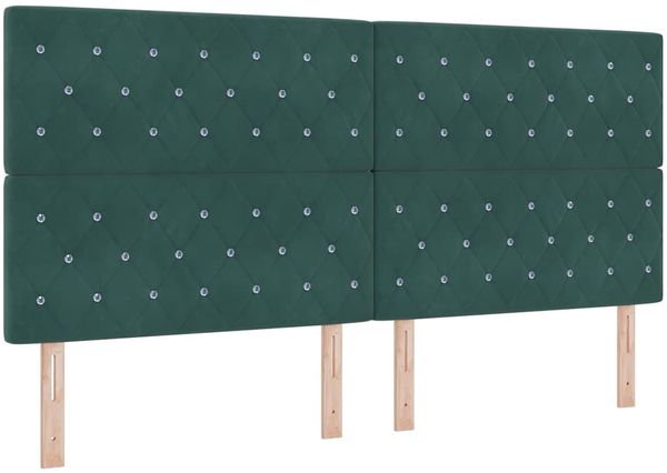 vidaXL Boxspringbett mit Kopfteil Dunkelgrün 200 x 200 cm Samt 3344900 Bild 6