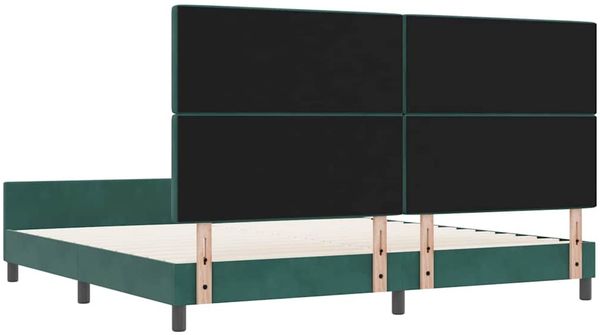 vidaXL Boxspringbett mit Kopfteil Dunkelgrün 200 x 200 cm Samt 3344900 Bild 9
