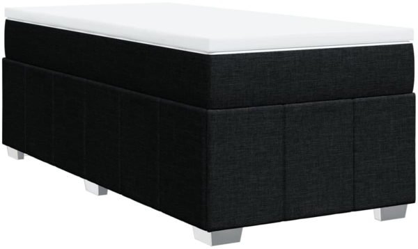 vidaXL Boxspringbett mit Matratze Schwarz 80x200 cm Stoff 3285430