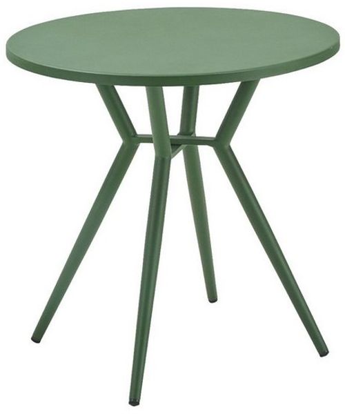 Liadomo Gartentisch Lesina, runder Bistrotisch, Balkontisch, Outdoor-Esstisch Ø 80 cm (ideal für Garten & Balkon, 1 Tisch), Aluminiumtisch in Dunkelgrün, rund