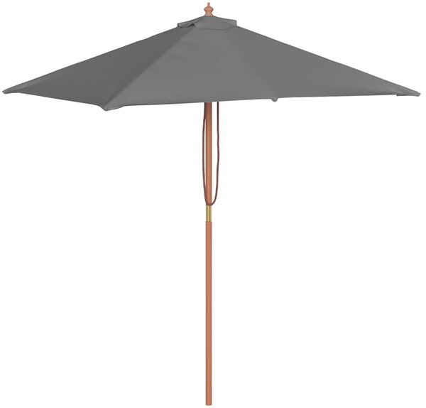 Sonnenschirm, Terrassenschirm mit Holz-Mast 150x200 cm Anthrazit