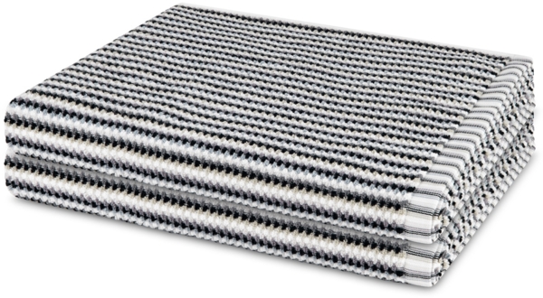 Möve Bliss 2 tlg. Frottier-Set - 2 X Duschtuch (67 X 140cm) - 500 - Grau / schwarz