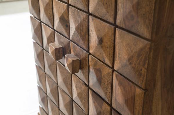 Kadima Design "Saar" Massivholz Hausbar Ausklappbare Weinbar, Barschrank mit Türen. Braun, 64x50x91 cm Bild 8