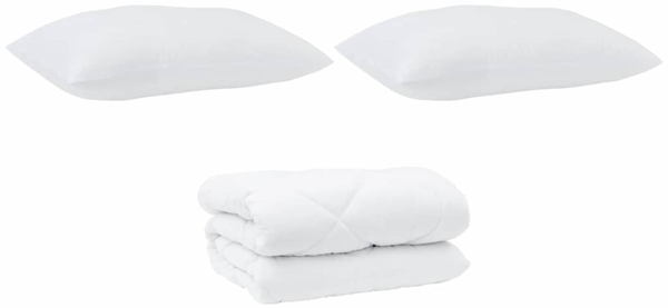 vidaXL Decke mit Kissen 3 pcs Weiß Mikrofaser und Daunenfedern 3377962