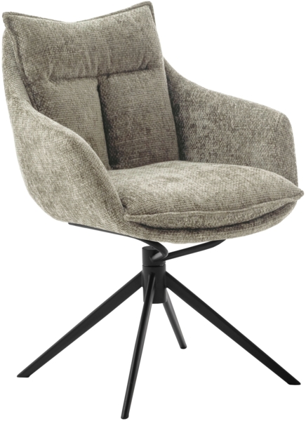 2er Set Sesselstuhl Parker, 360° drehbar - Cappuccino / Schwarz