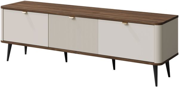 TV-Lowboard Rotevio 3K RE13 (Farbe: Cashmere / Cashmere + Nuss)