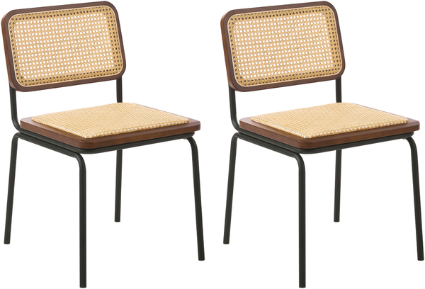 Esszimmerstuhl 2er Set CORVALLIS Polyrattan Braun