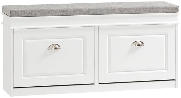 SoBuy FSR64-W Schuhbank, MDF, Lackiert, Weiß, 104 x 51 x 24 cm
