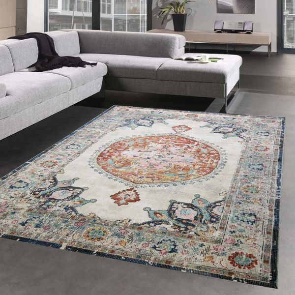 Carpetia Outdoorteppich In- und Outdoor, rechteckig, Höhe: 5 mm, mit orientalischem Vintage-Ornamentmuster