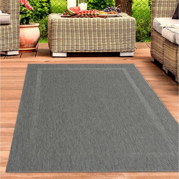 Carpetia Outdoorteppich zeitlos, rechteckig, Höhe: 5 mm, pflegeleicht, wetterbeständig, für Innen- und Außenbereich geeignet