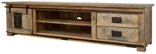TV-Board Mango 200x55x50 natur lackiert RAILWAY #136