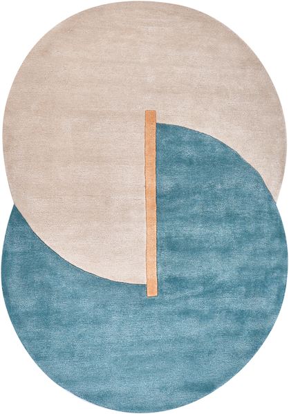 Teppich AYUJ Beige Blau 160 x 230 cm Viskose