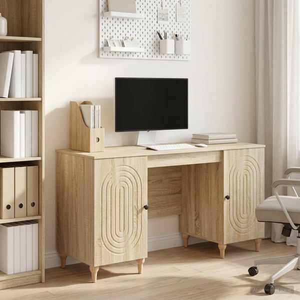 vidaXL Schreibtisch mit Regal Sonoma 142,5 x 50 x 75 cm Holzwerkstoff 3414578
