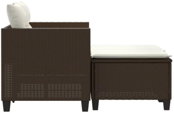 vidaXL Gartensofa 2-Sitzer mit Hockern Braun Poly Rattan 365792 Bild 2