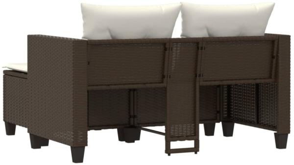vidaXL Gartensofa 2-Sitzer mit Hockern Braun Poly Rattan 365792 Bild 9