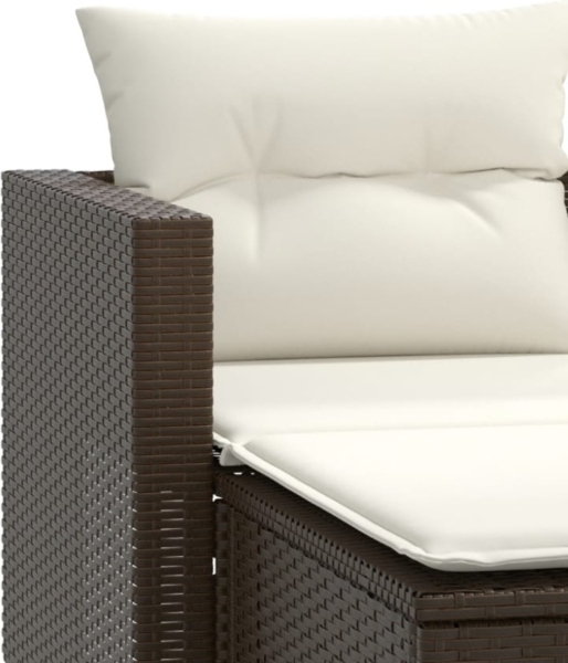 vidaXL Gartensofa 2-Sitzer mit Hockern Braun Poly Rattan 365792 Bild 5