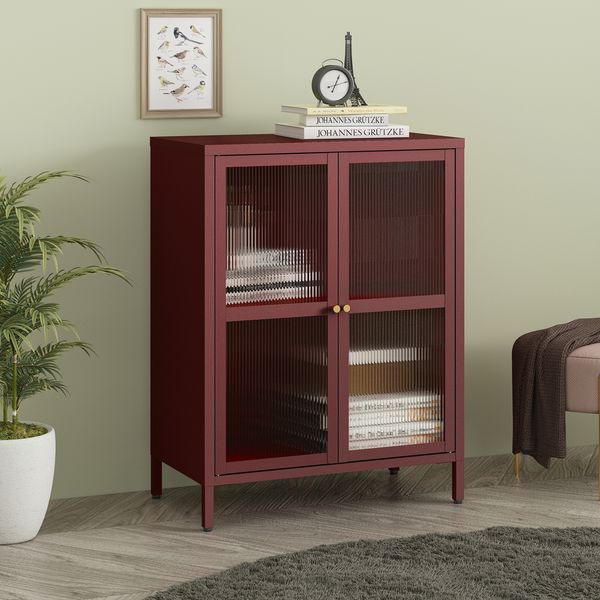Sideboard Säkylä 84x64x35cm Bordeauxrot [en. casa]