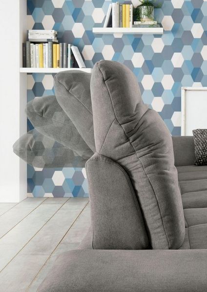 set one by Musterring Ecksofa SO4100 V, mit verstellbaren Kopfteilen, wahlweise mit Funktionen, Cord-Bezug
