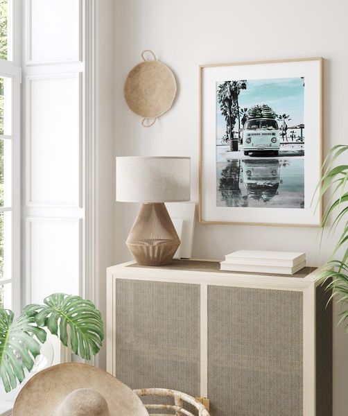 Poster Urlaub Ananas Pool Strand Surfbrett Buggy Wassermelone · Bilder Wohnzimmer & Schlafzimmer · Wand Deko · Kunst Druck ohne Rahmen - 30 x 40 cm / Buggy