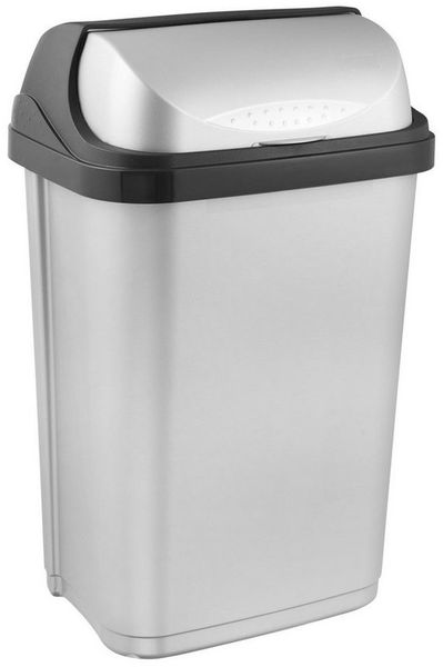 keeeper Abfallbehälter Rasmus mit Rolldeckel 25 Ltr. silber/anthrazit