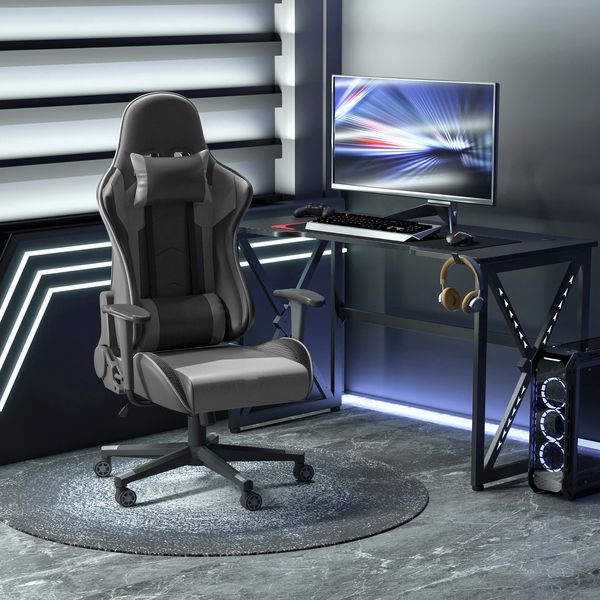Drehstuhl 67,5x74x126-136 cm, ergonomisch gepolstert, Bonded-Leder schwarz, bis 160° neigbar