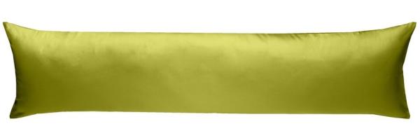 Mako-Satin Seitenschläferkissen Bezug uni / einfarbig grün 40x145 cm von Bettwaesche-mit-Stil
