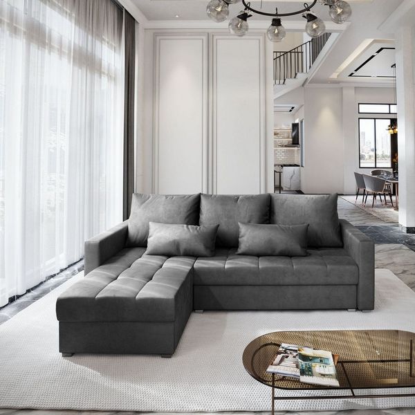 Masseno Ecksofa KOS mit Schlaffunktion L-Form, Sofa mit Bettkasten