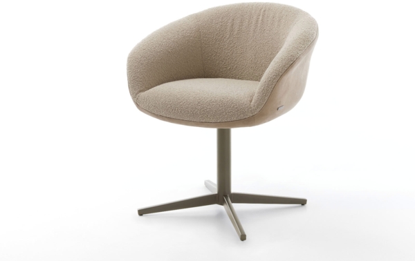 Drehstuhl Vinka-Flex mit Armlehnen Materialmix Schlamm Fußkreuz Effektfinish Titan 360° drehbar Taschenfederkern