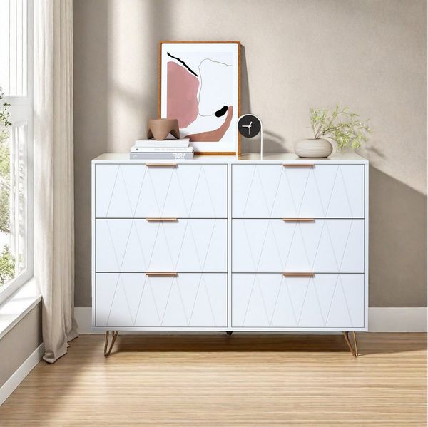 Simurq Kommode Kommode Sideboard mit 4 Schubladen/6 Schubladen