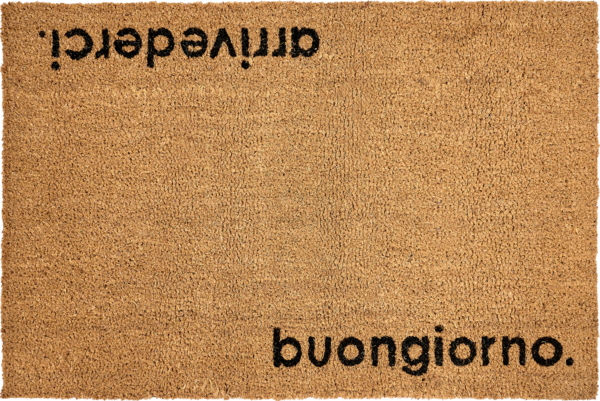 Fußmatte LABO Naturfarben 60 x 90 cm Schriftzug Kokosfasern