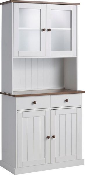Buffet Vitrine Westerland 4-türig im Landhausstil - Massivholz