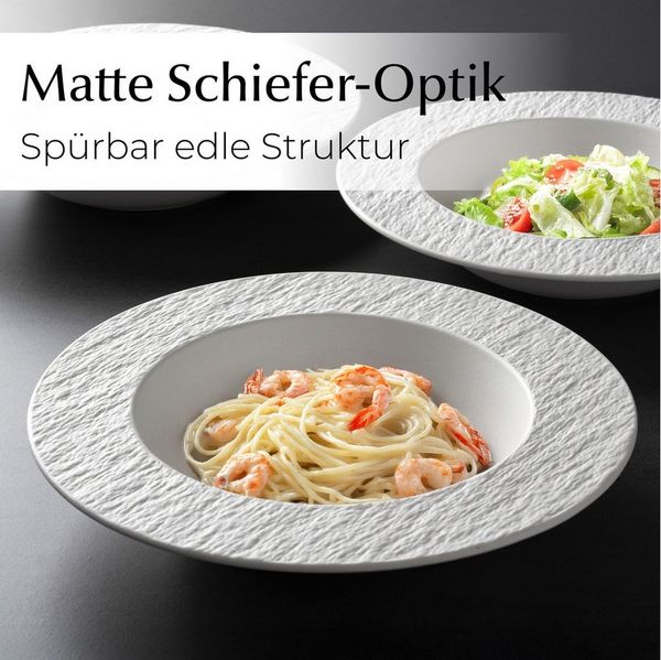 MiaMio Suppenteller Suppenteller Set 4er – Mikrowellen- und Spülmaschinenfest – Oasis