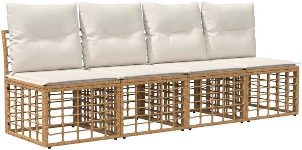 vidaXL Outdoor-Sofagarnitur 13 pcs Natürlich und Cremweiß Polyester 3437810 Bild 6